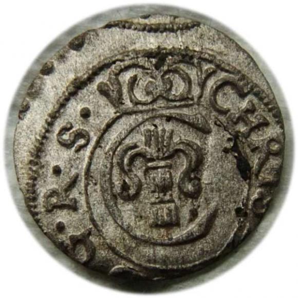 Szeląg 1651 Krystyna Waza Liwonia (1)