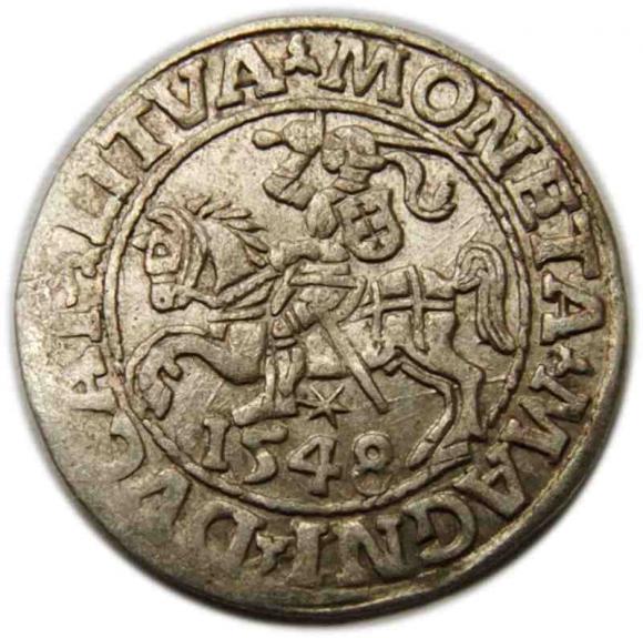 Półgrosz 1548 Zygmunt II August Wilno (1)