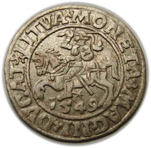 Półgrosz 1549 Zygmunt II August Wilno (1)
