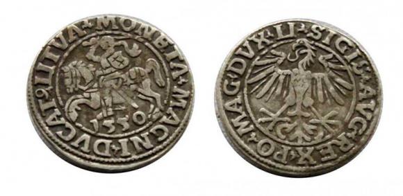 Półgrosz 1550 Zygmunt II August Wilno (1)