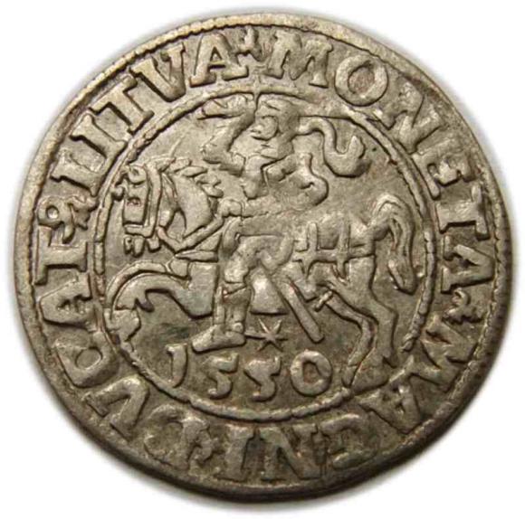Półgrosz 1550 Zygmunt II August Wilno (2)
