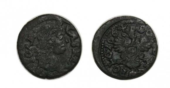 Szeląg 1664 Jan Kazimierz Ujazdów (1)
