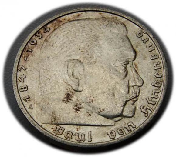 5 marek 1936 Paul von Hindenburg / swastyka Berlin (1)