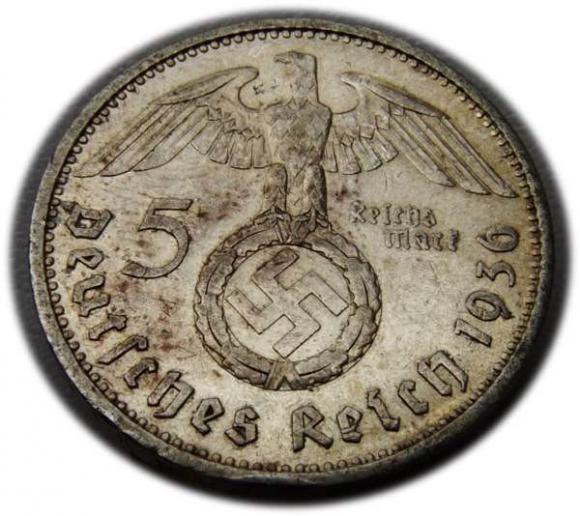 5 marek 1936 Paul von Hindenburg / swastyka Berlin (2)