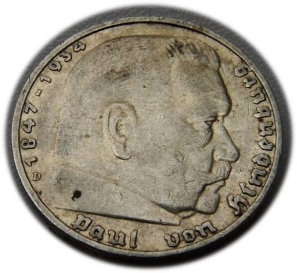5 marek 1936 Paul von Hindenburg / swastyka Berlin (1)