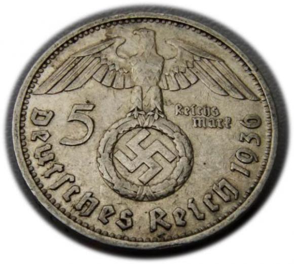 5 marek 1936 Paul von Hindenburg / swastyka Berlin (2)