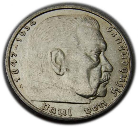 5 marek 1937 Paul von Hindenburg / swastyka Berlin (1)
