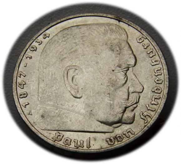 5 marek 1936 A Paul von Hindenburg / orzeł pruski Berlin (1)