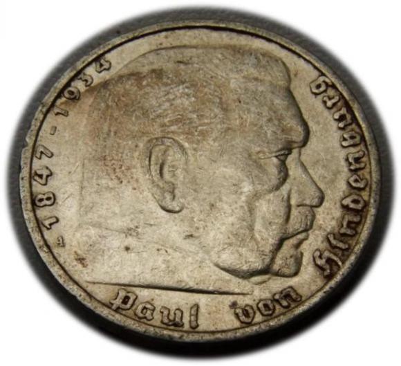 5 marek 1936 Paul von Hindenburg / orzeł pruski Berlin (1)