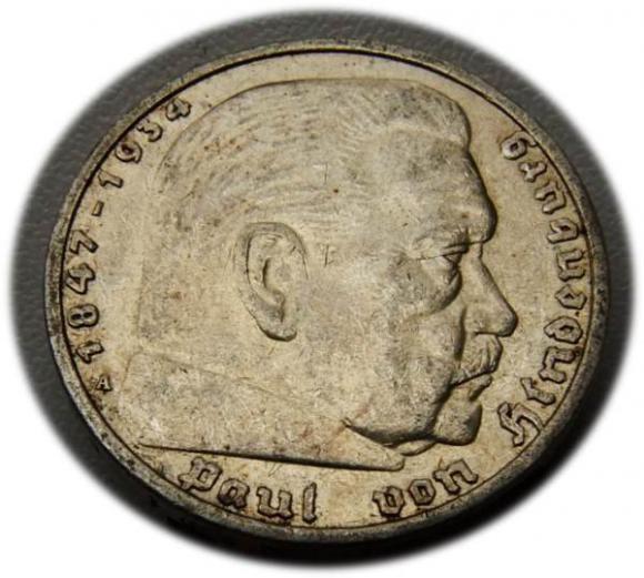 5 marek 1936 Paul von Hindenburg / orzeł pruski Berlin (1)