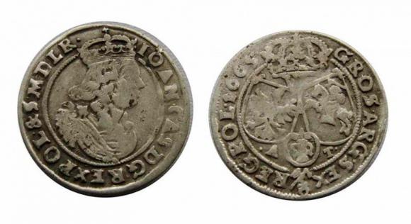 Szóstak 1665 Jan Kazimierz Ujazdów (1)