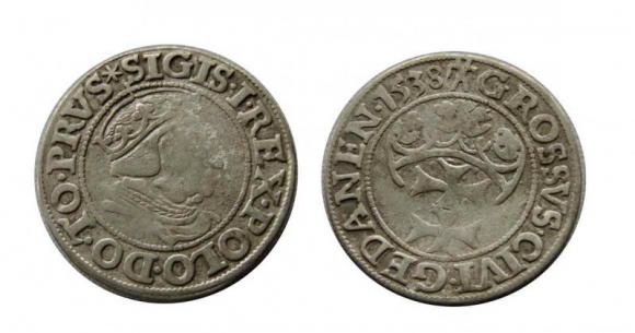 Grosz 1538 Zygmunt I Stary Gdańsk (1)