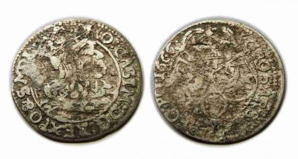 Szóstak 1666 Jan Kazimierz Kraków (1)