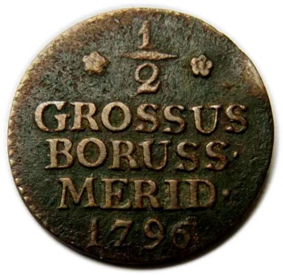 Półgrosz 1796 Fryderyk Wilhelm II Prusy Południowe Królewiec (1)