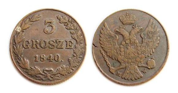 3 grosze 1840 byłe Królestwo Polskie Warszawa (1)