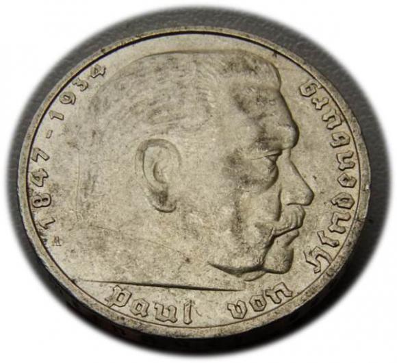 5 marek 1935 A Paul von Hindenburg / orzeł pruski Berlin (1)