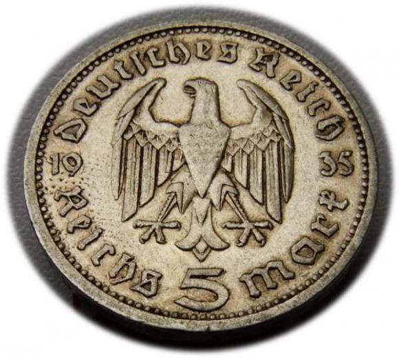 5 marek 1935 Paul von Hindenburg / orzeł pruski Berlin (2)