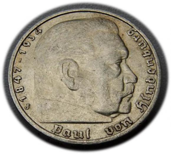 5 marek 1935 Paul von Hindenburg / orzeł pruski Hamburg (1)