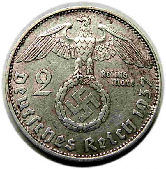 2 marki 1937 Paul von Hindenburg Monachium D