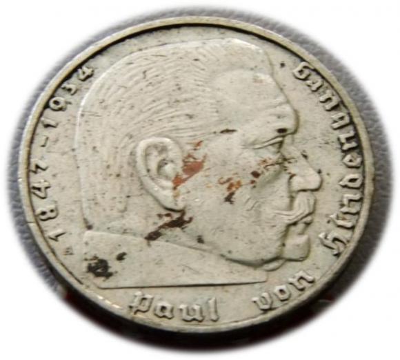 2 marki 1938 Paul von Hindenburg / swastyka Berlin (1)