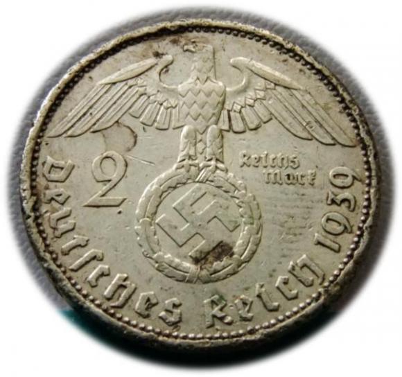 2 marki 1939 Paul von Hindenburg / swastyka Berlin (2)