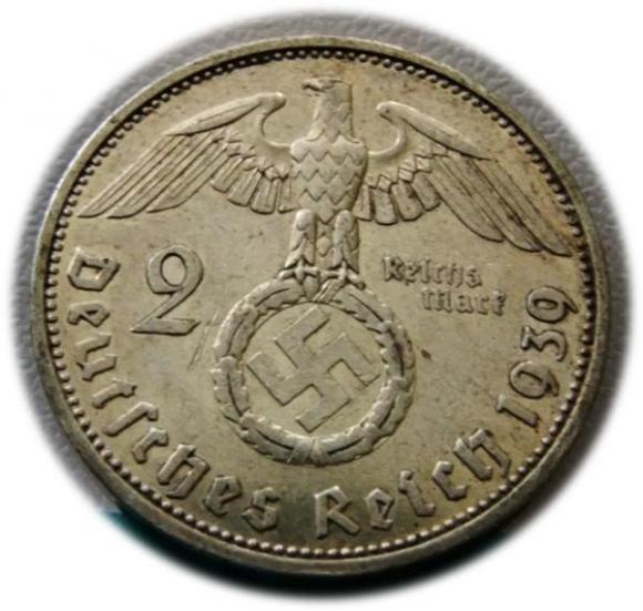 2 marki 1939 Paul von Hindenburg / swastyka Berlin (2)