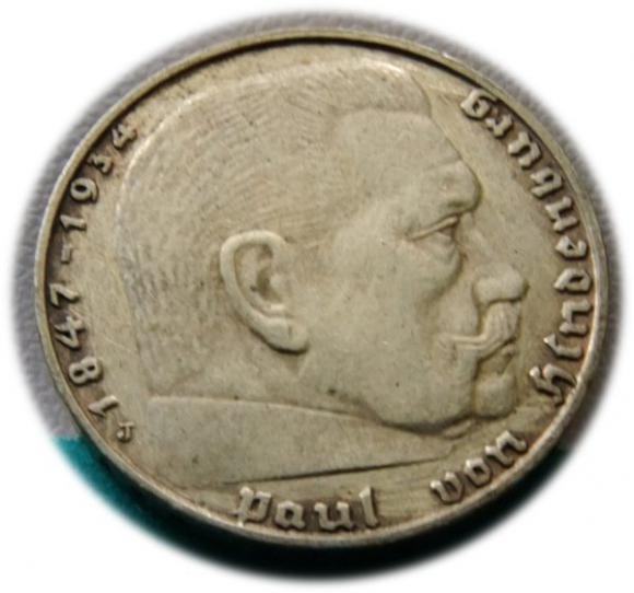 2 marki 1939 Paul von Hindenburg / swastyka Hamburg (1)