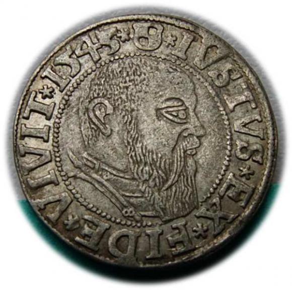 Grosz 1543 Albrecht Hohenzollern Księstwo Pruskie Królewiec (1)