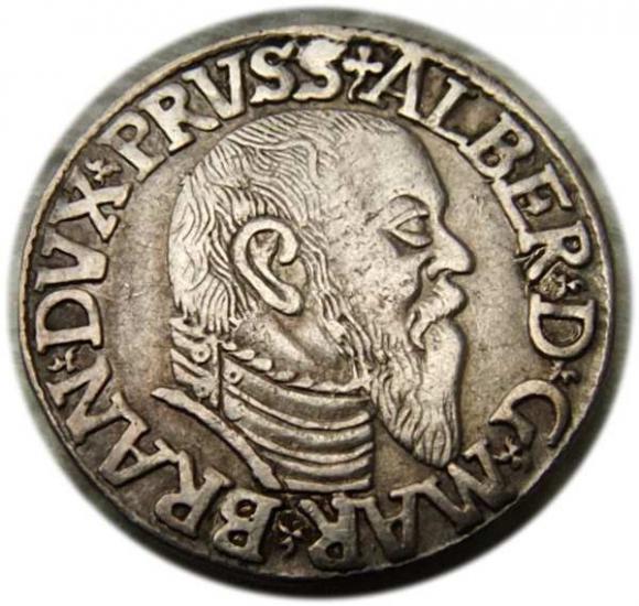 Trojak 1544 Albrecht Hohenzollern Księstwo Pruskie Królewiec (1)
