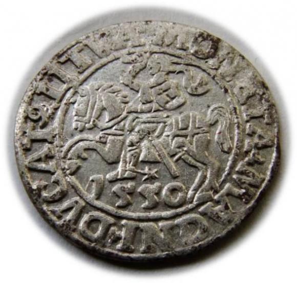 Półgrosz 1550 Zygmunt II August Wilno (1)