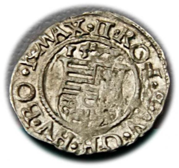 Denar 1577 Maksymilian II Habsburg Węgry (2)
