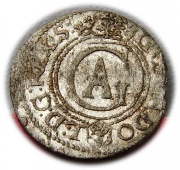 Szeląg 1625 Gustaw Adolf Ryga (1)