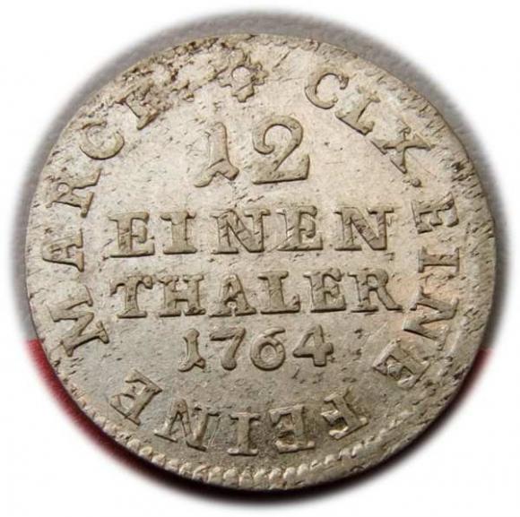 1/12 talara 1764 Fryderyk August III Saksonia Drezno (2)