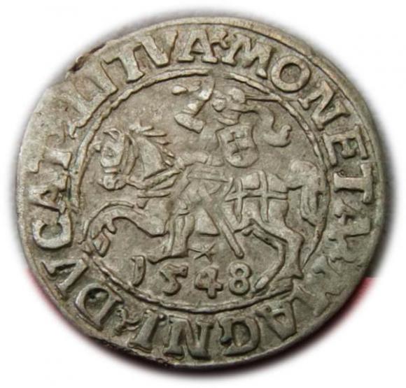 Półgrosz 1548 Zygmunt II August Wilno (1)