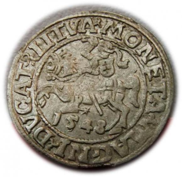 Półgrosz 1548 Zygmunt II August Wilno (1)
