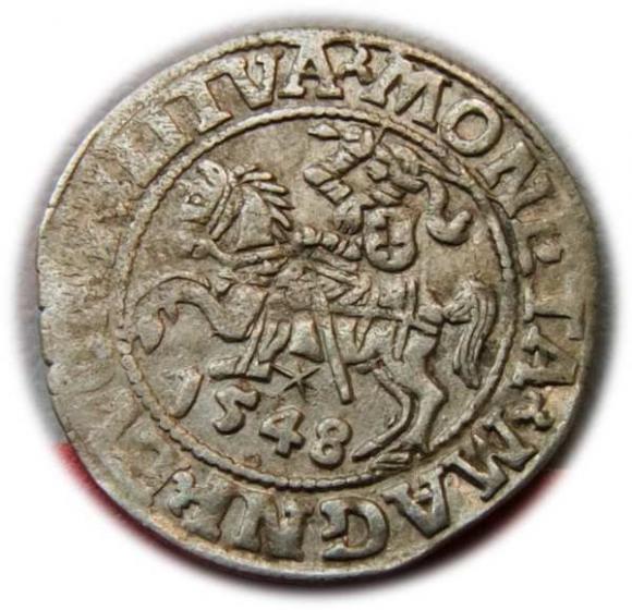 Półgrosz 1548 Zygmunt II August Wilno (1)