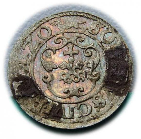 Szeląg 1620 Zygmunt III Waza Ryga (2)