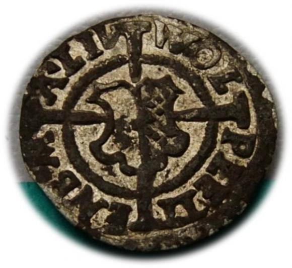 Szeląg 1533 Walter von Plettenberg, Zakon Kawalerów Mieczowych, Ryga (2)