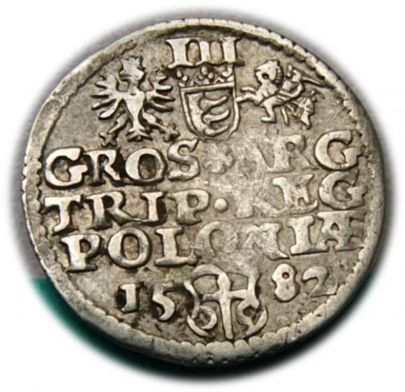 Trojak 1582 Stefan Batory Olkusz (2)