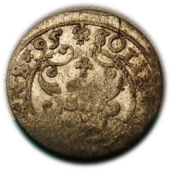 Szeląg 1595 Zygmunt III Waza Ryga (2)