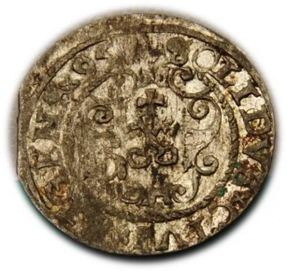 Szeląg 1595 Zygmunt III Waza Ryga (2)