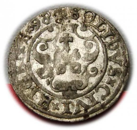 Szeląg 1598 Zygmunt III Waza Ryga (2)