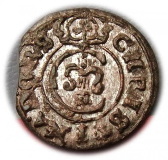 Szeląg 1647 Krystyna Waza Liwonia (1)