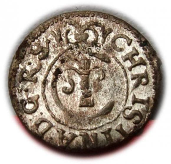 Szeląg 1649 Krystyna Waza Liwonia (1)