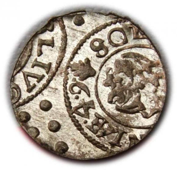 Szeląg 1649 Krystyna Waza Liwonia (2)