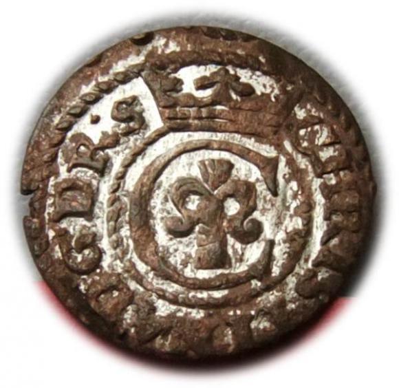 Szeląg 1640 Krystyna Waza Ryga (1)