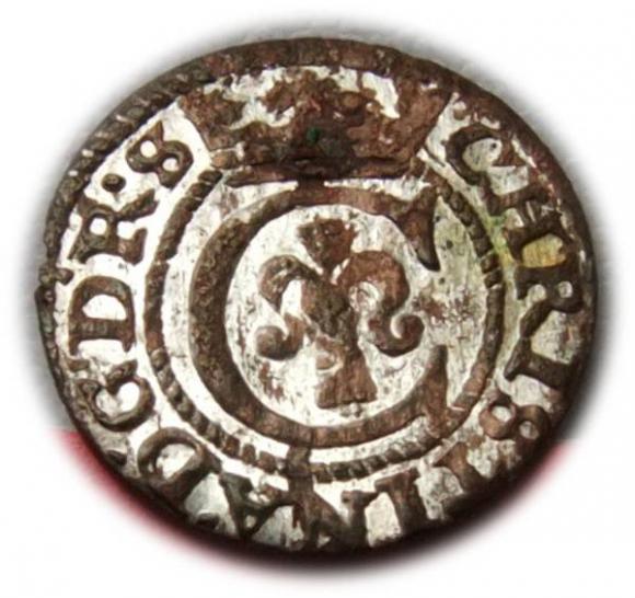 Szeląg 1642 Krystyna Waza Ryga (1)