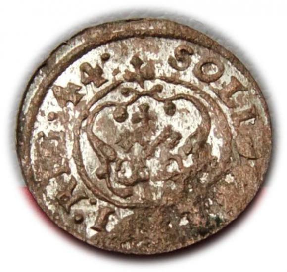 Szeląg 1644 Krystyna Waza Ryga (2)