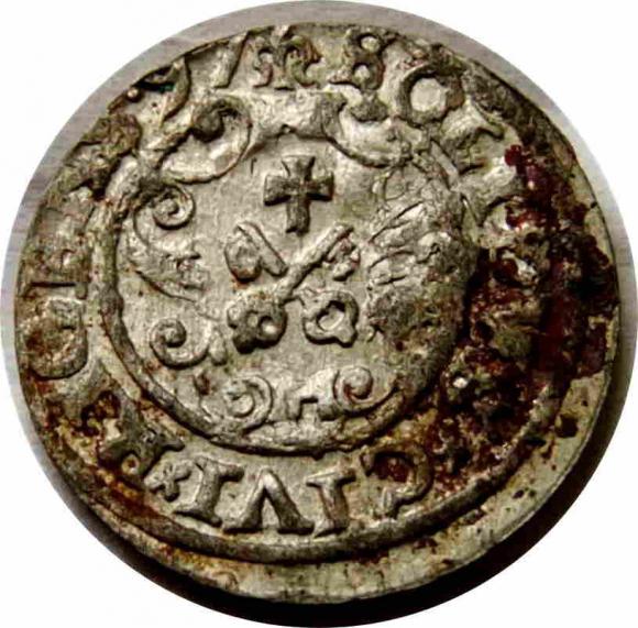 Szeląg 1597 Zygmunt III Waza Ryga (2)