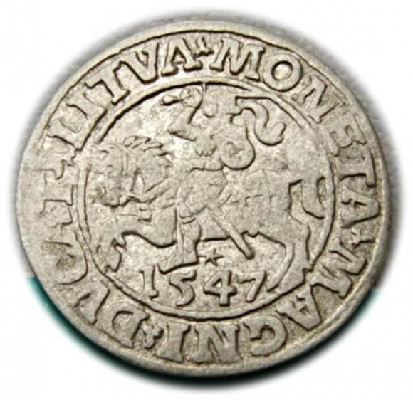 Półgrosz 1547 Zygmunt II August Wilno (1)